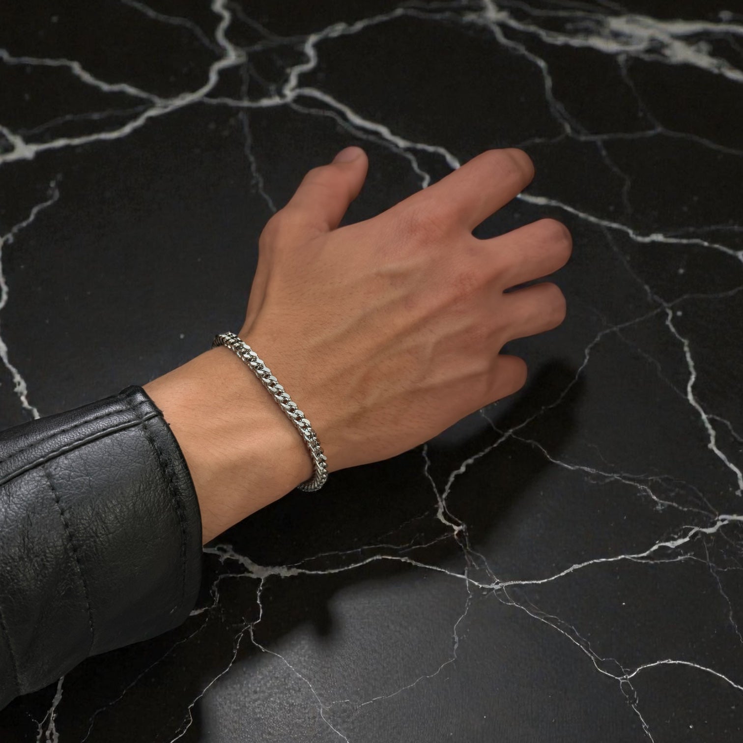 Foxtail 3MM Bracelet (Silver) Bracelet - Size Adjustable  - Stainless Steel