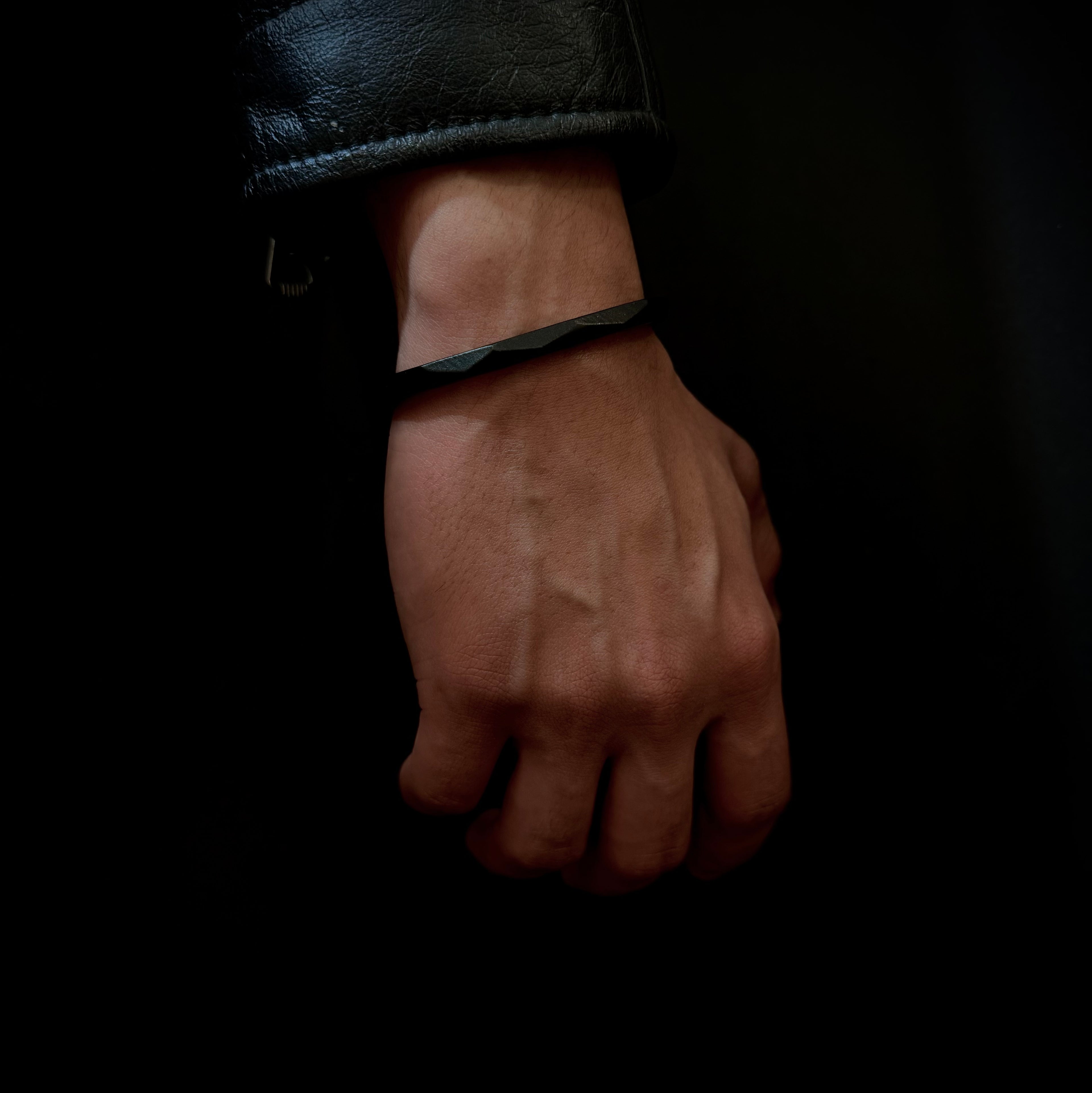 Geometric Cuff Bracelet- Size Medium - Stainless Steel