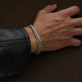 Foxtail 5MM Bracelet (Silver) Bracelet - Size Adjustable - Stainless Steel