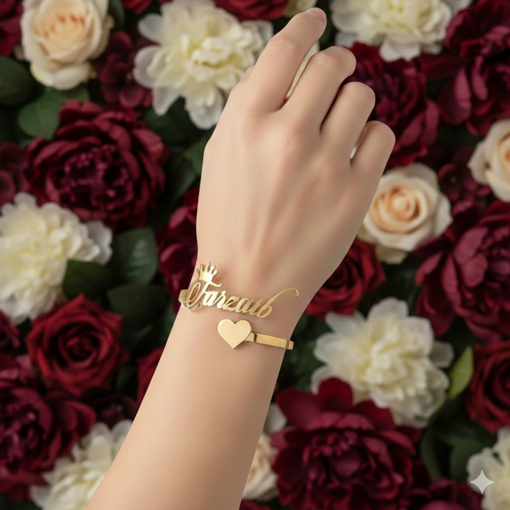 Candle Script Queen Name Bangle