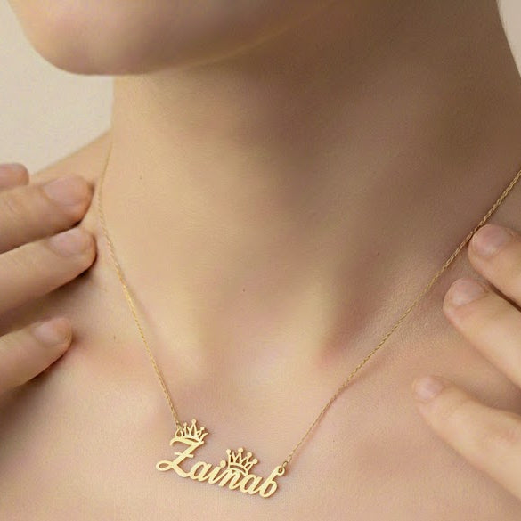 Vivace Crown Personalized Name Necklace