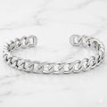 Cuban Cuff Bracelet - Size Adjustable - Stainless Steel