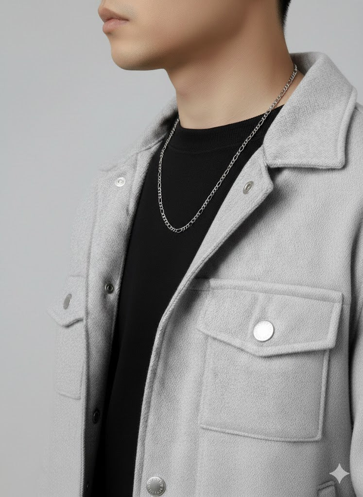 Figaro 3MM Chain Necklace - Stainless Steel - 20 Inches