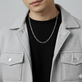 Figaro 3MM Chain Necklace - Stainless Steel - 20 Inches