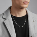 Facet Link Chain Necklace - Stainless Steel - 20 Inches