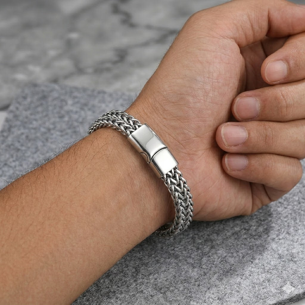 8MM Foxtail Bracelet - Stainless Steel