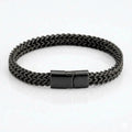 8MM Foxtail Bracelet Black - Stainless Steel