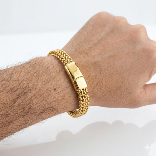 8MM Foxtail Bracelet Gold - Stainless Steel