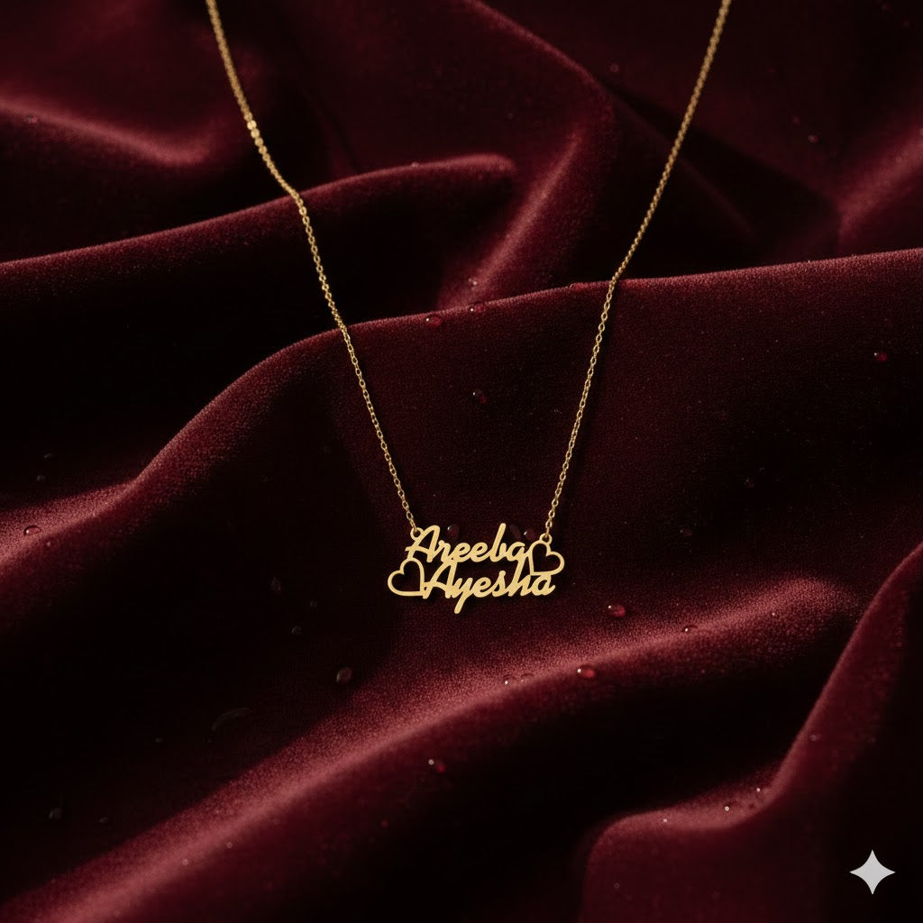 Hearts Personalized Name Necklace