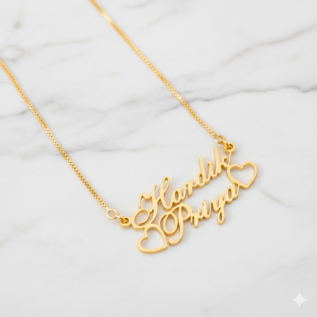 Hollow Heart Personalized Name Necklace