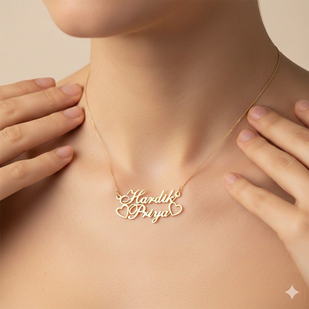 Hollow Heart Personalized Name Necklace