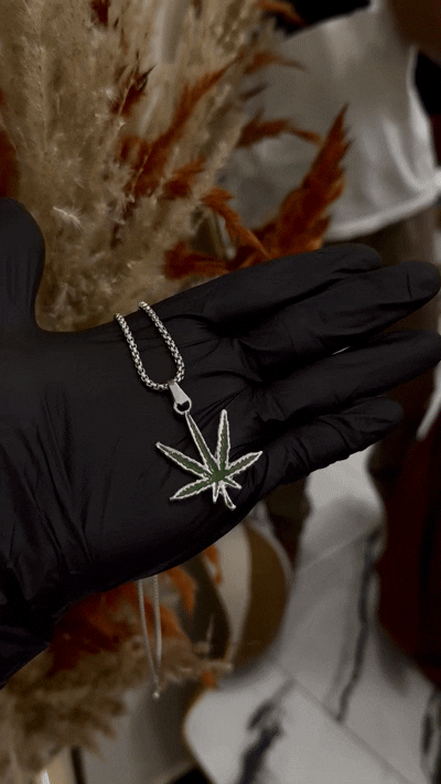 The Verdant Leaf Pendant - Stainless Steel - 20 Inches