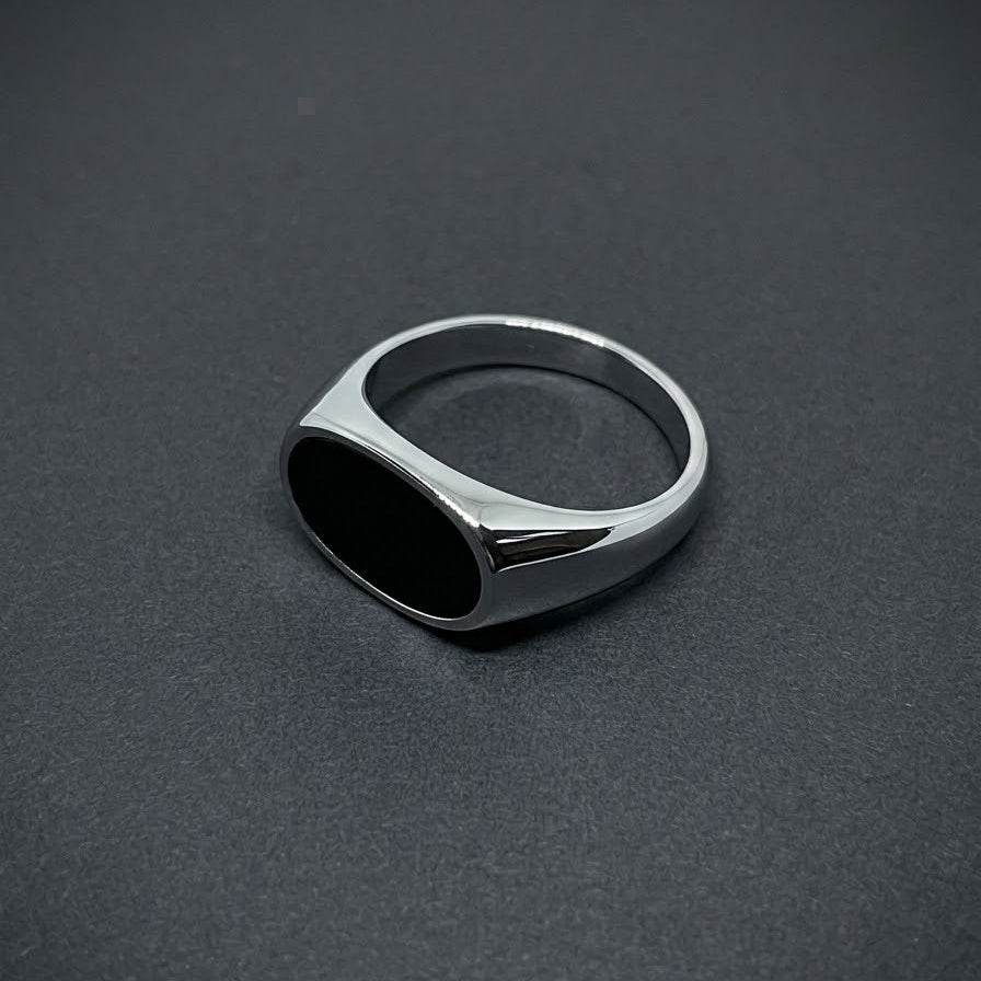 Midnight Oval Signet Ring
