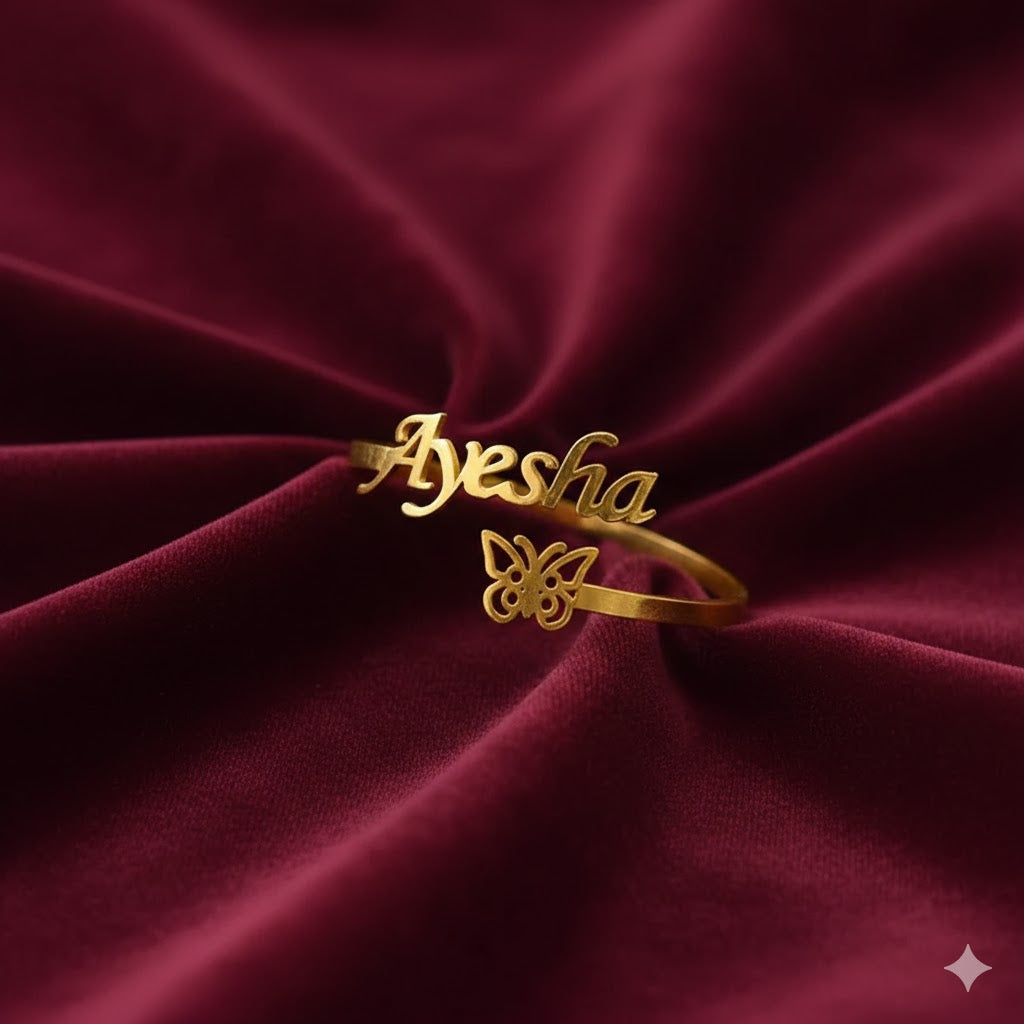 Personalize Butterfly Name Bangle