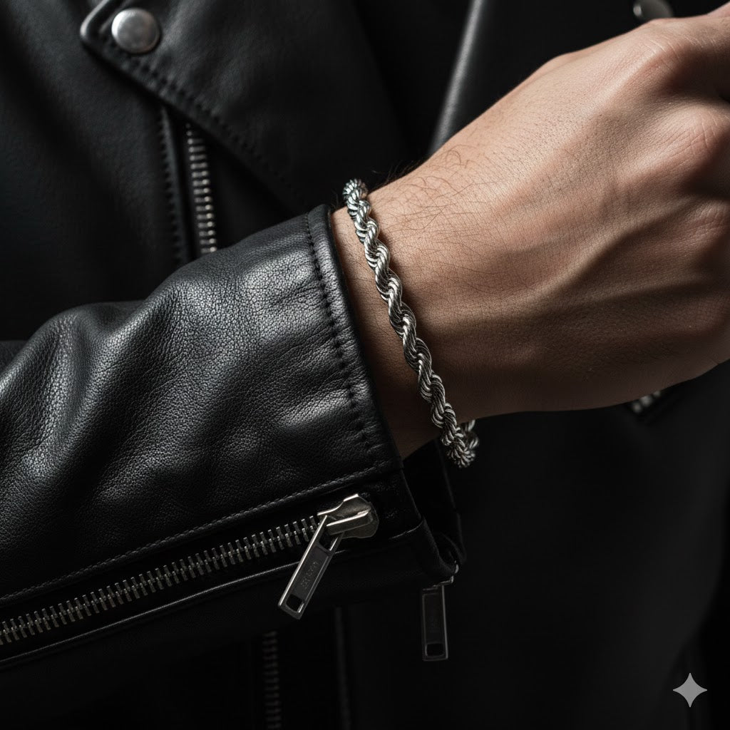 Rope Bracelet 5MM (Silver)