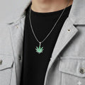 The Verdant Leaf Pendant - Stainless Steel - 20 Inches