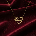 Floral Heart Personalized Name Necklace