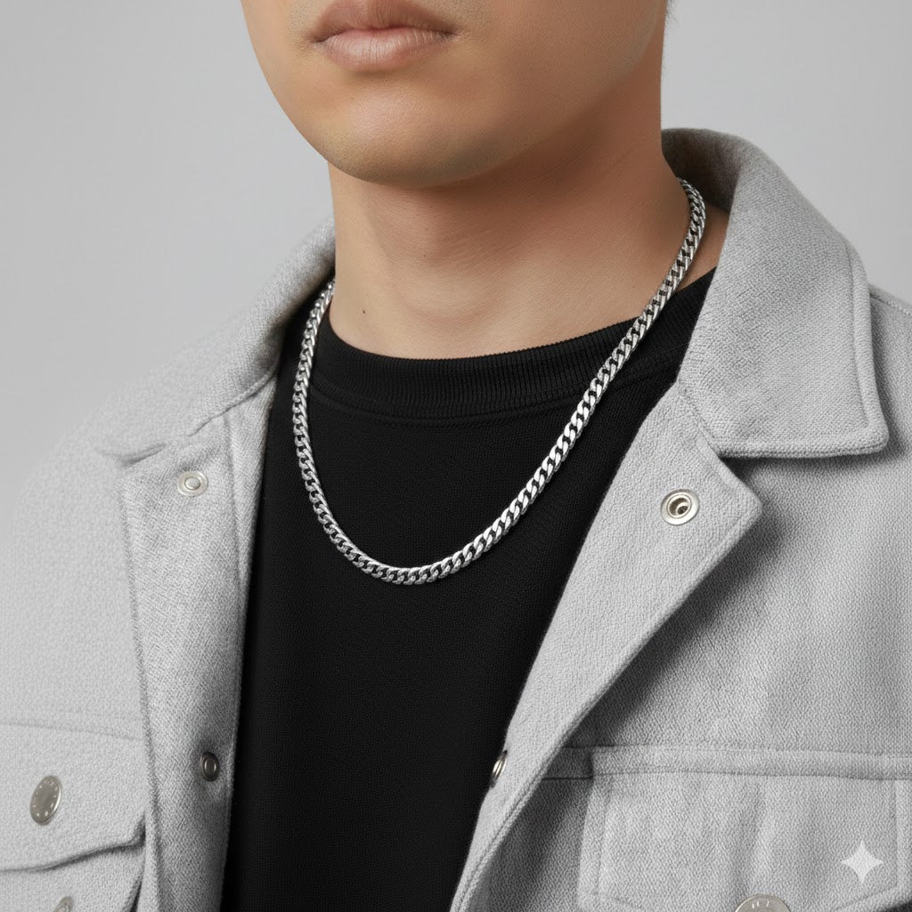 Foxtail Chain Necklace - Stainless Steel - 20 Inches