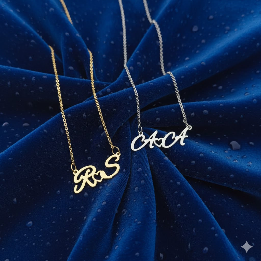 Arabic Initial Diamond Personalised Name Necklace