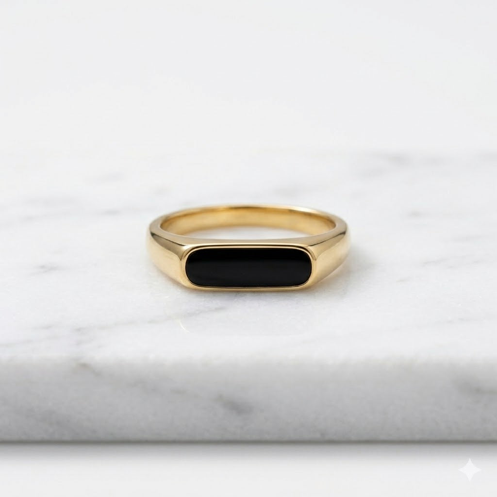 Midnight Bar Signet Ring