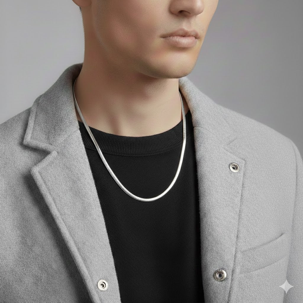 Snake Chain Necklace - Stainless Steel - 20 Inches