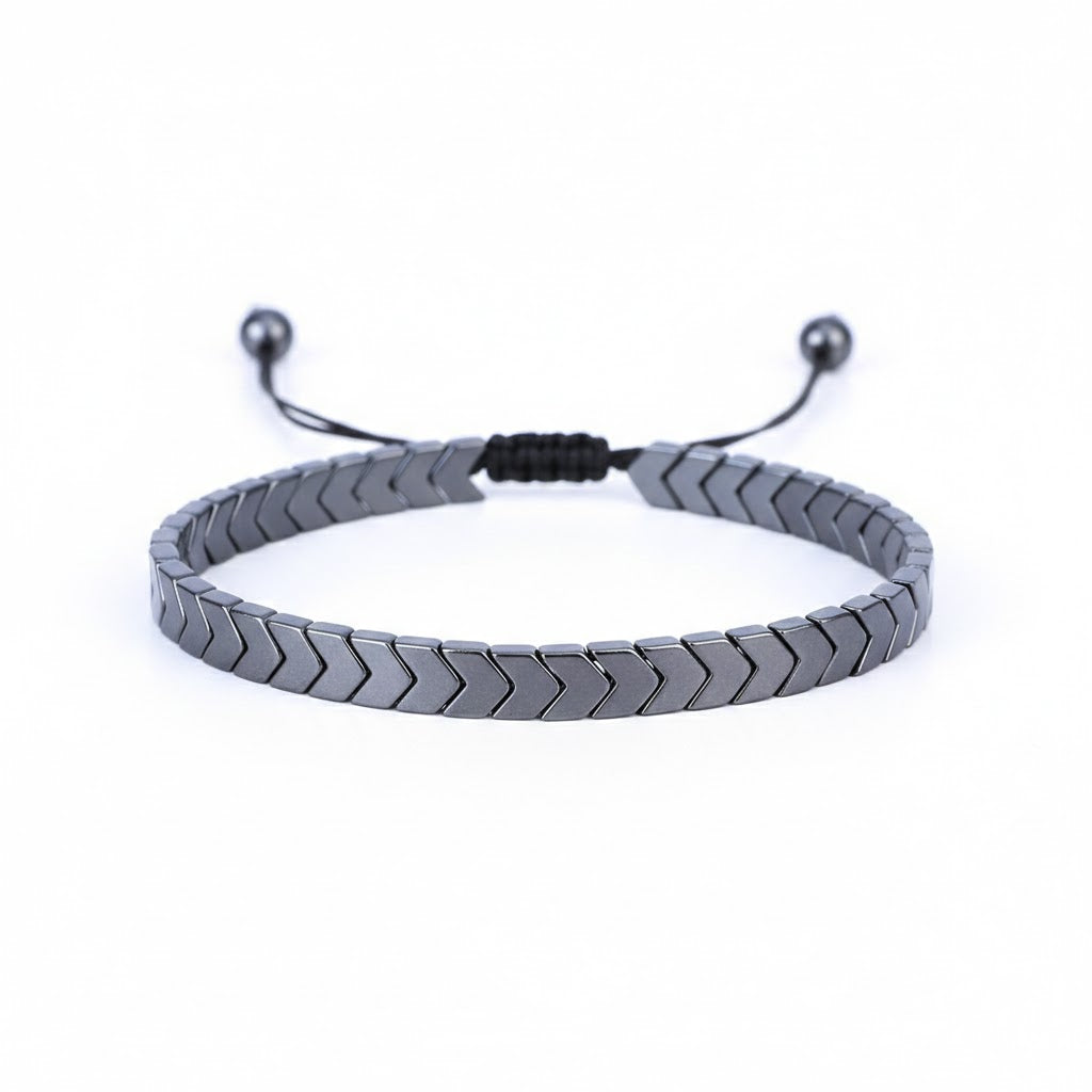 Hematite jewelry Bracelets Adjustable Heart Arrow Magnet Bracelet for Men